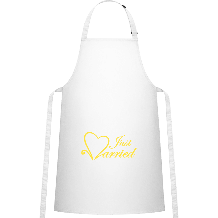 Just Married Heart Logo Tablier de cuisine contain pic