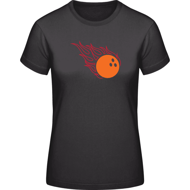 Bowling Ball With Flames Vrouwen T-shirt contain pic