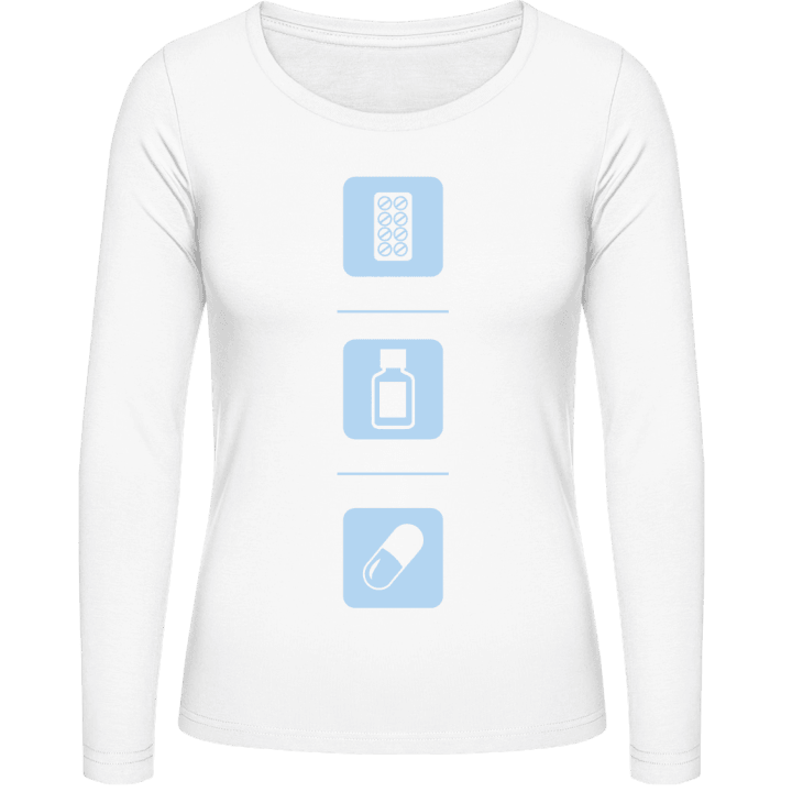 Pharmacy Medicine Langermet skjorte for kvinner contain pic