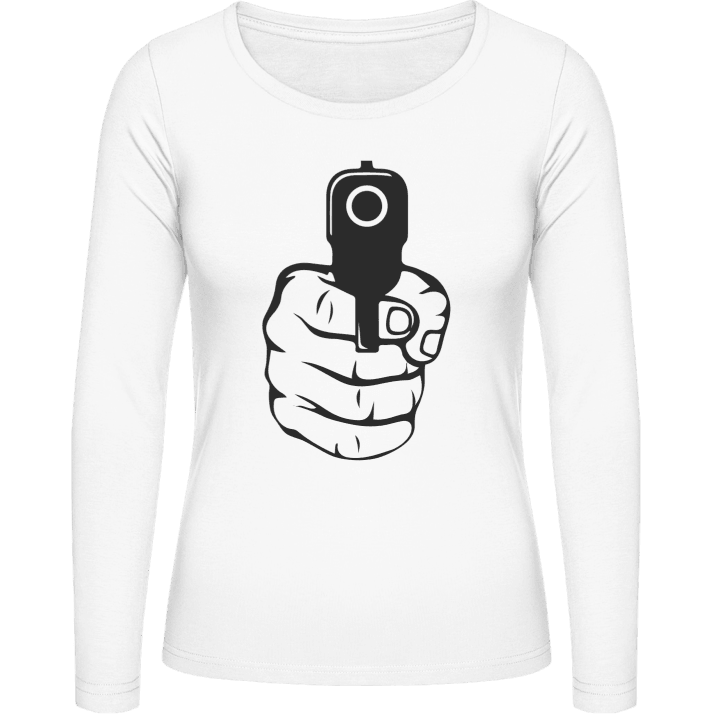 Hands Up Pistol Langermet skjorte for kvinner contain pic