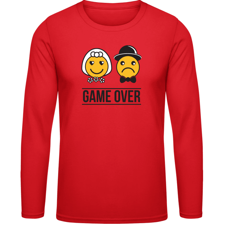 Bride and Groom Smiley Game Over Langarmshirt contain pic