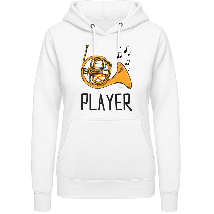French Horn Player Illustration Sudadera con capucha para mujer contain pic