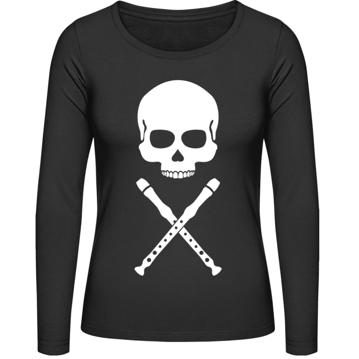 Skull And Recorders Langermet skjorte for kvinner contain pic