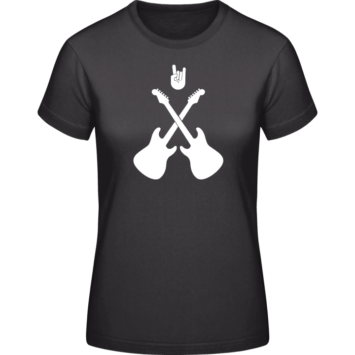 Rock On Guitars Crossed T-shirt för kvinnor contain pic