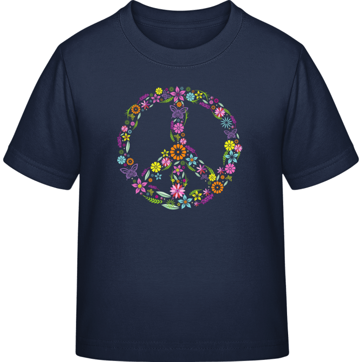 Peace Sign with Flowers Camiseta infantil contain pic