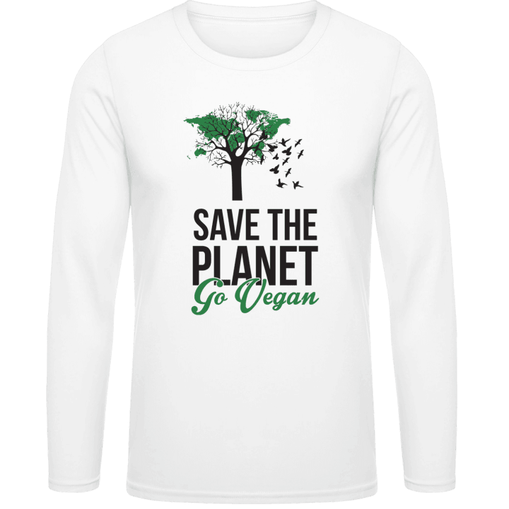 Save The Planet Go Vegan Long Sleeve Shirt contain pic