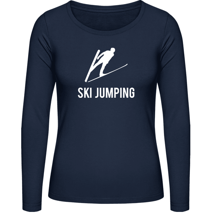 Skispringen Silhouette Frauen Langarmshirt contain pic