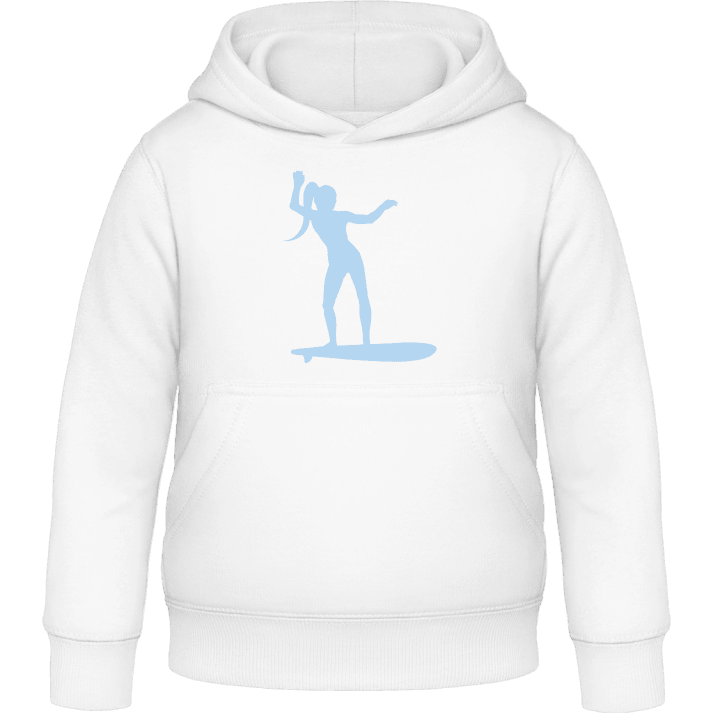 Surfing Girl Kids Hoodie contain pic