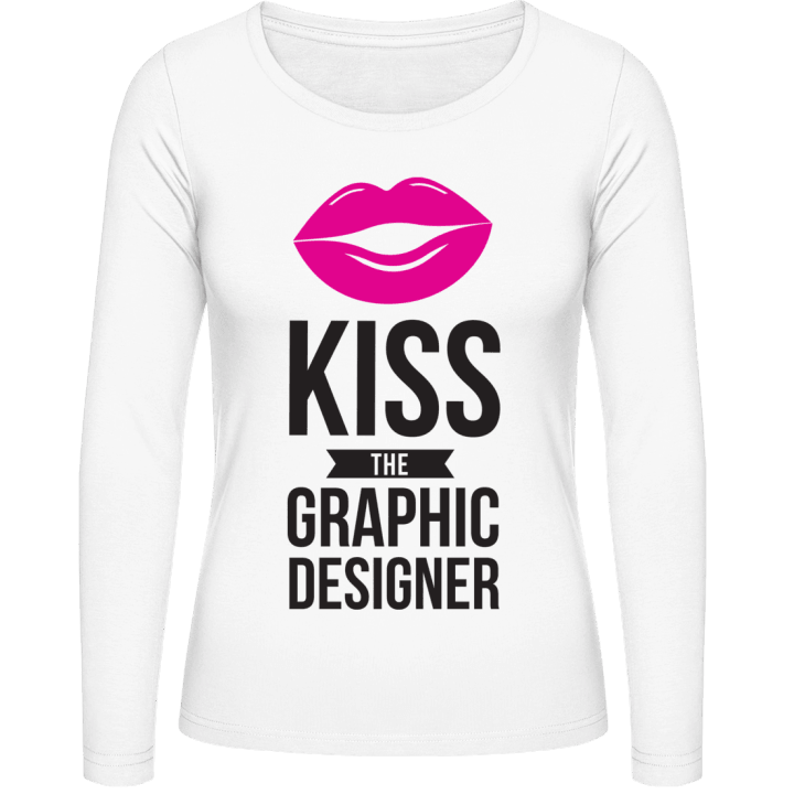 Kiss The Graphic Designer Frauen Langarmshirt contain pic