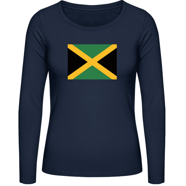 Jamaica Flag Langermet skjorte for kvinner contain pic