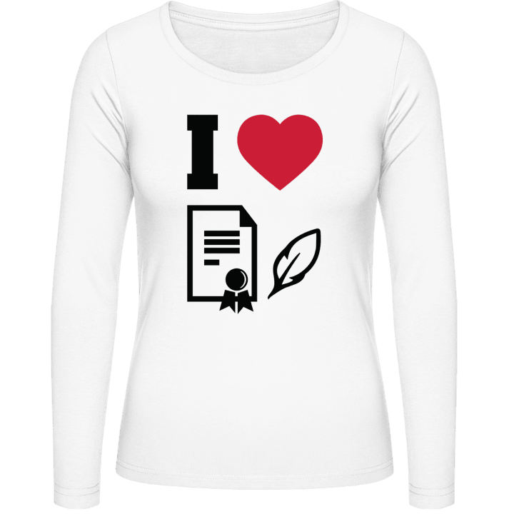I Love Notaries Langermet skjorte for kvinner contain pic