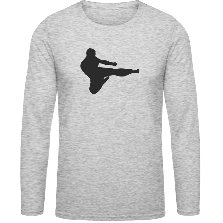 Karate Fighter Silhouette Långärmad skjorta contain pic