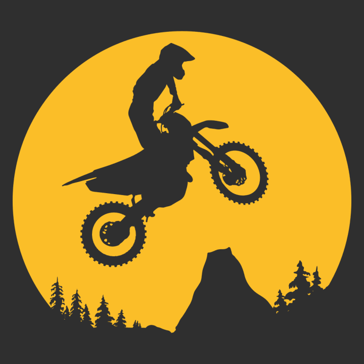 Man On A Motorcycle In The Moonlight Langarmshirt 0 image