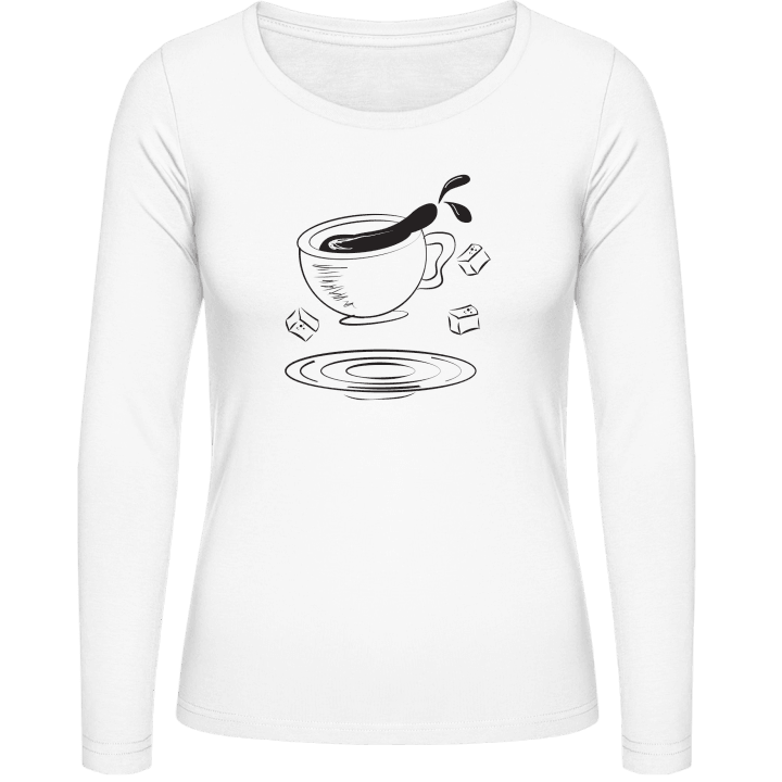 Coffee Illustration T-shirt à manches longues pour femmes contain pic