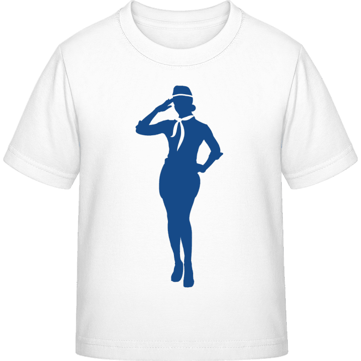 Stewardess Silhouette T-skjorte for barn contain pic