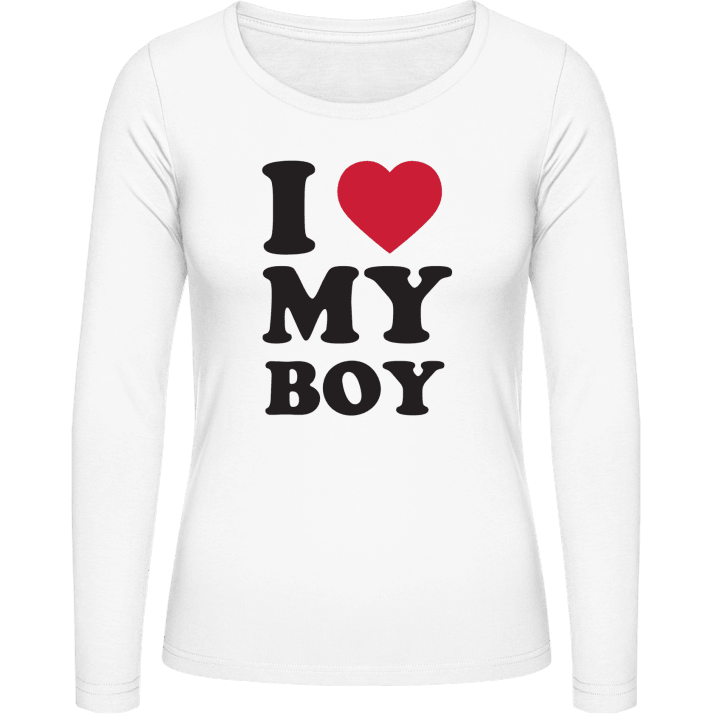 I Love My Boy Frauen Langarmshirt contain pic