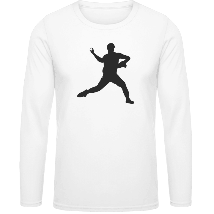 Baseball Player Silouette Long Sleeve Shirt contain pic