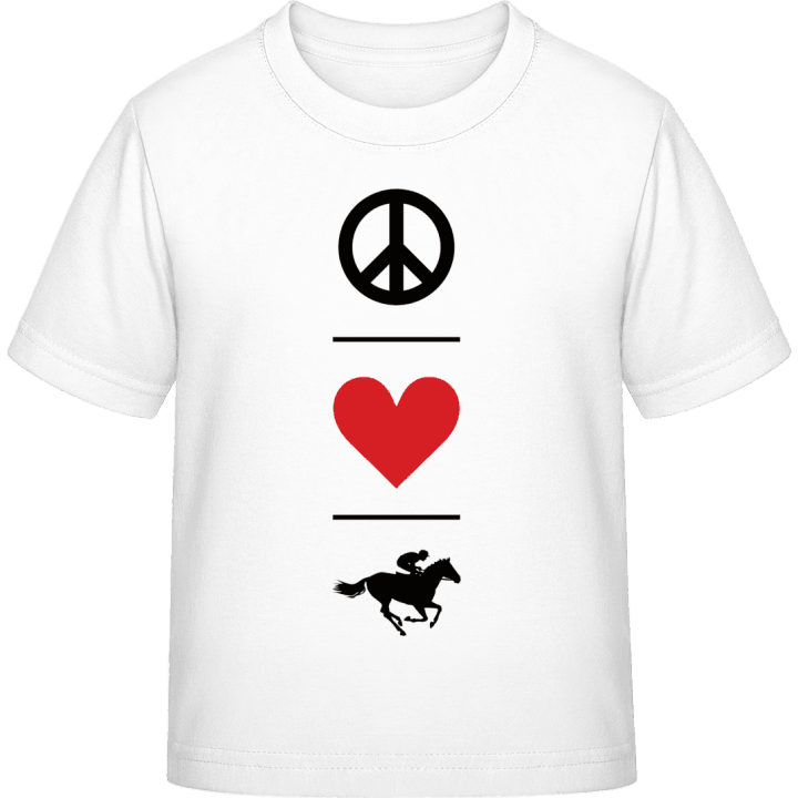 Peace Love Horse Racing Kinder T-Shirt contain pic