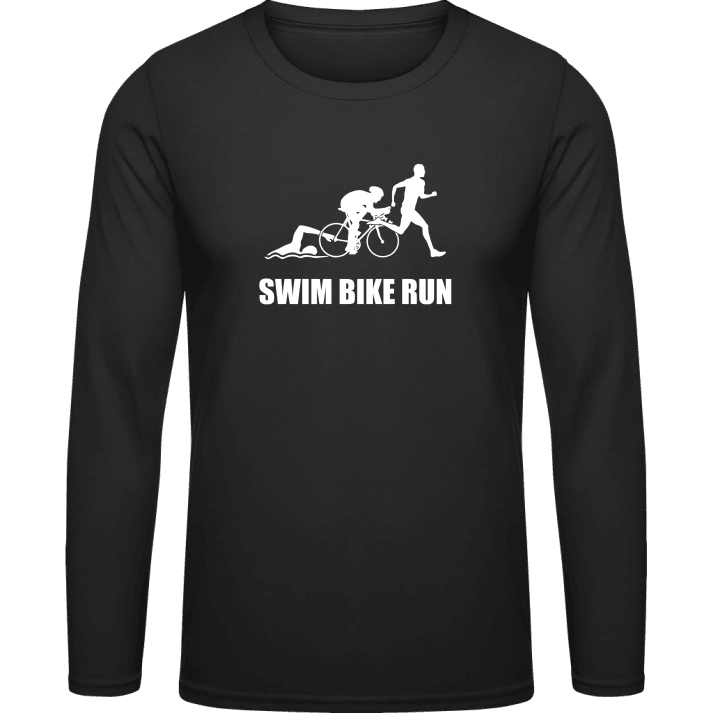 Swim Bike Run T-shirt à manches longues contain pic