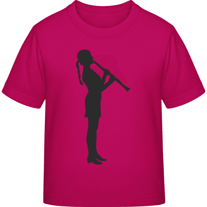 Clarinetist Silhouette Female T-skjorte for barn contain pic