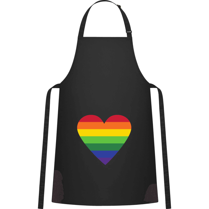 Rainbow Heart Stripes Förkläde för matlagning contain pic