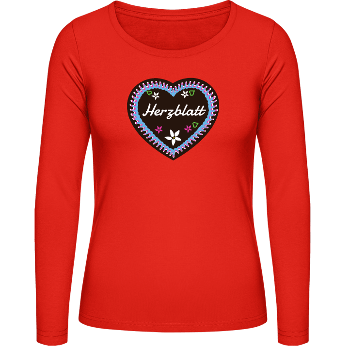 Herzblatt Lebkuchenherz Langermet skjorte for kvinner contain pic