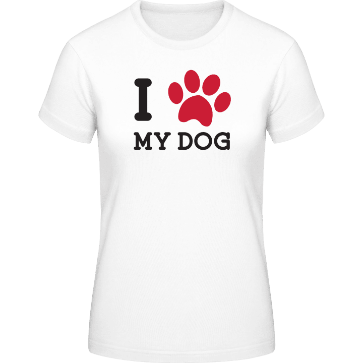 I Heart My Dog Footprint T-skjorte for kvinner 0 image