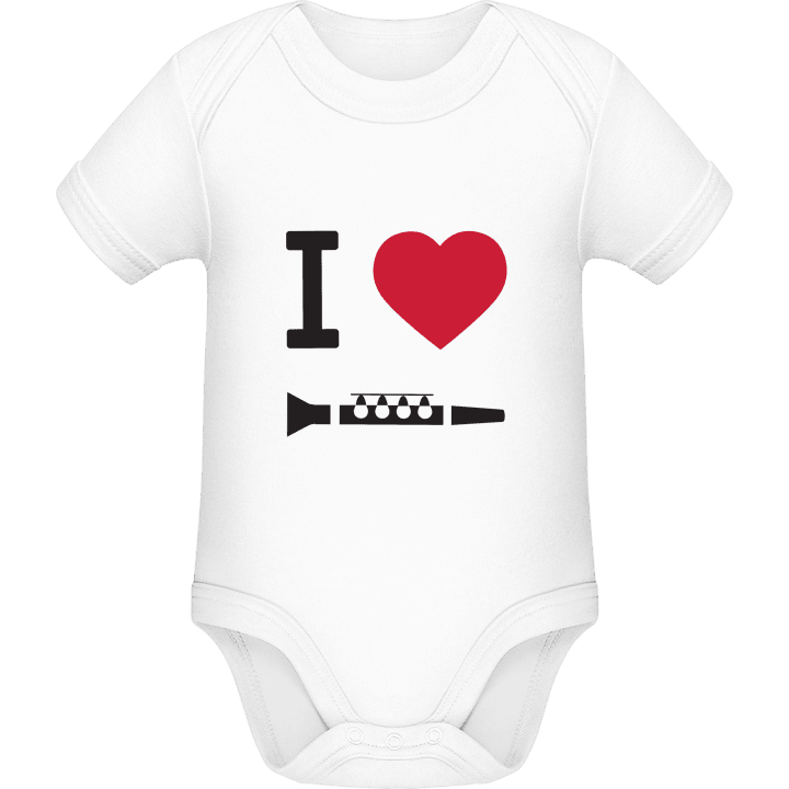 I Heart Clarinet Baby Romper contain pic