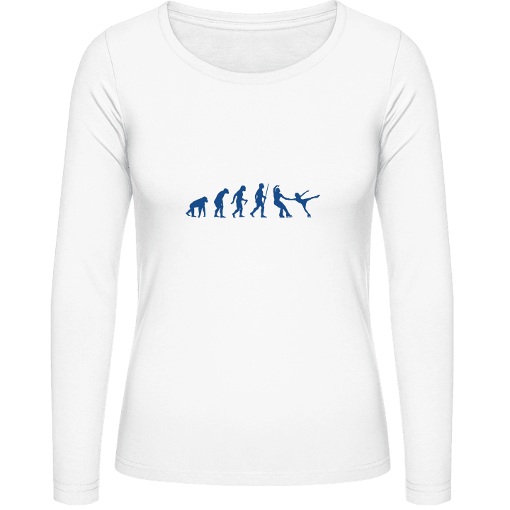 Ice Skating Couple Evolution T-shirt à manches longues pour femmes contain pic