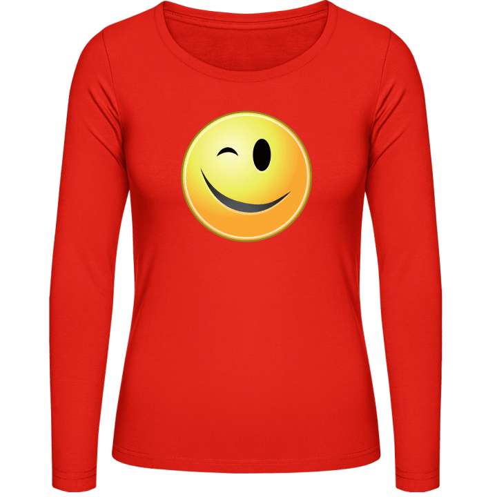 Wink Smiley Frauen Langarmshirt contain pic