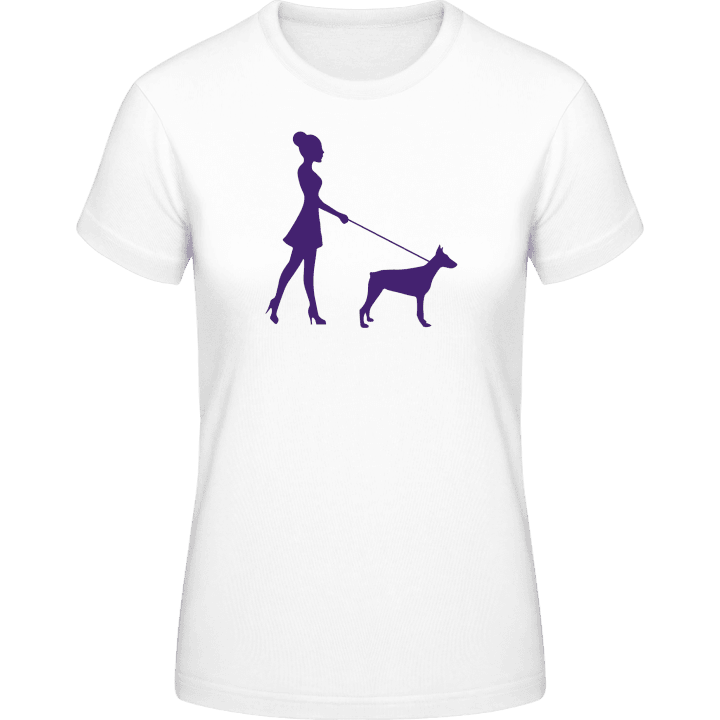 Woman walking the Dog T-skjorte for kvinner 0 image