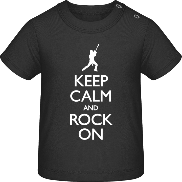Keep Calm and Rock on Baby T-skjorte contain pic