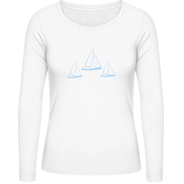 Sailboats Vrouwen Lange Mouw Shirt contain pic