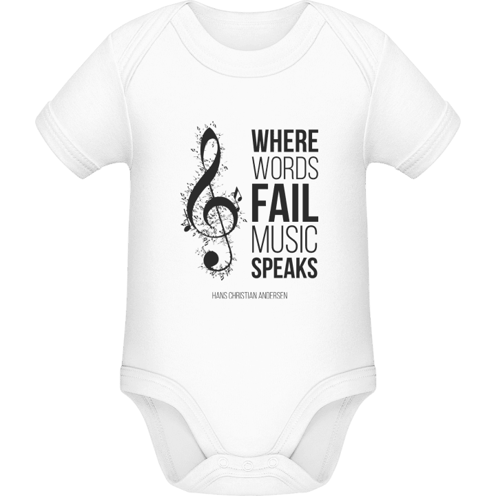 Where Words Fail Music Speaks Baby romper kostym contain pic