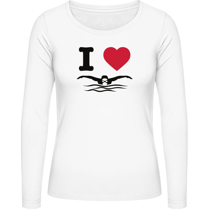 I Love To Swim Langermet skjorte for kvinner contain pic