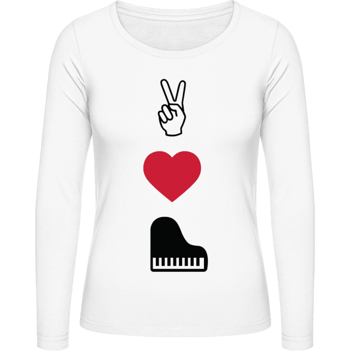 Peace Love Piano Langermet skjorte for kvinner contain pic
