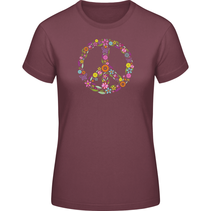 Peace Sign with Flowers T-skjorte for kvinner 0 image