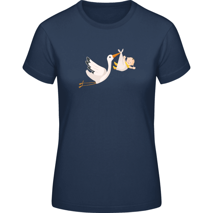 Stork And Baby Flying  T-shirt för kvinnor 0 image