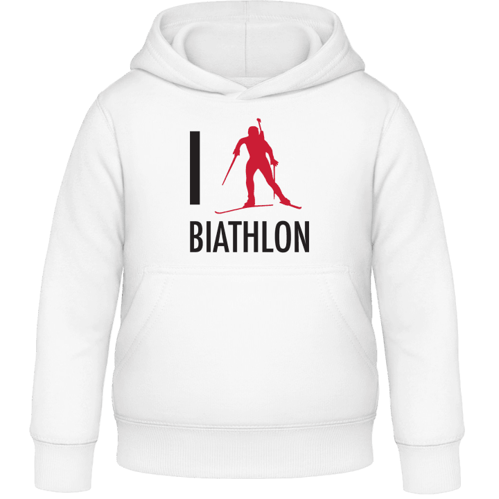 I Love Biathlon Felpa con cappuccio per bambini contain pic