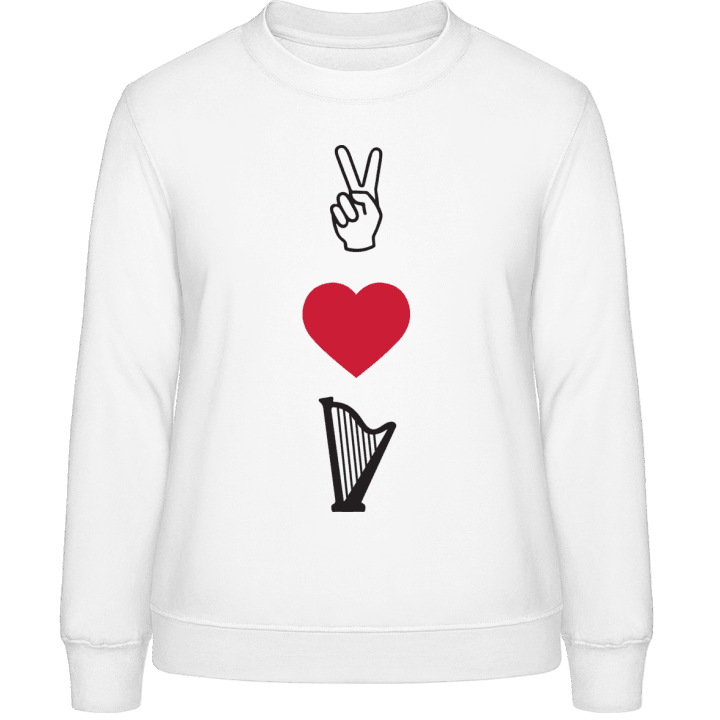 Peace Love Harp Playing Frauen Sweatshirt contain pic