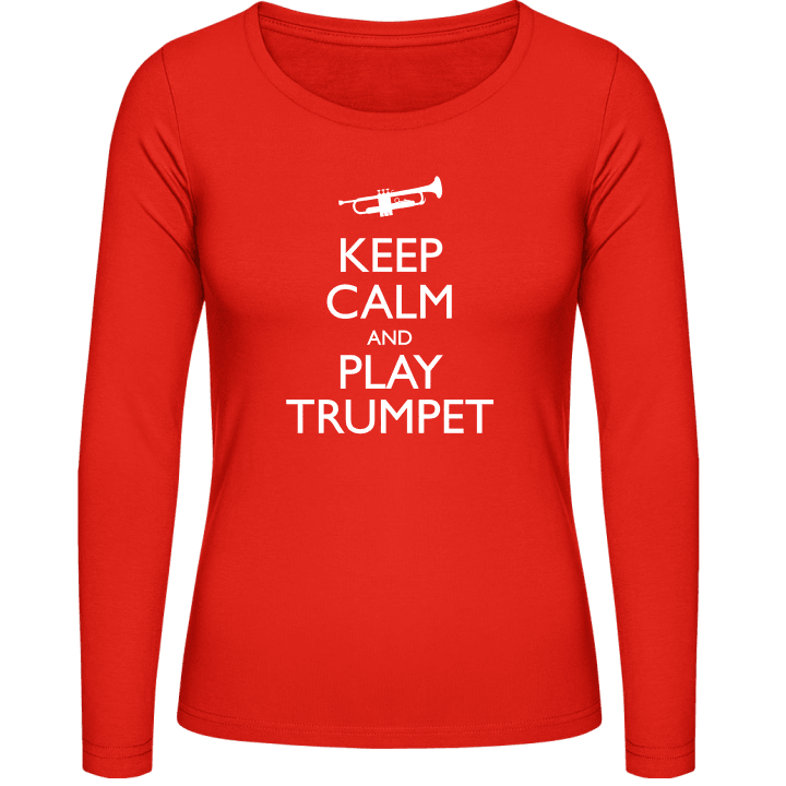 Keep Calm And Play Trumpet Langermet skjorte for kvinner contain pic