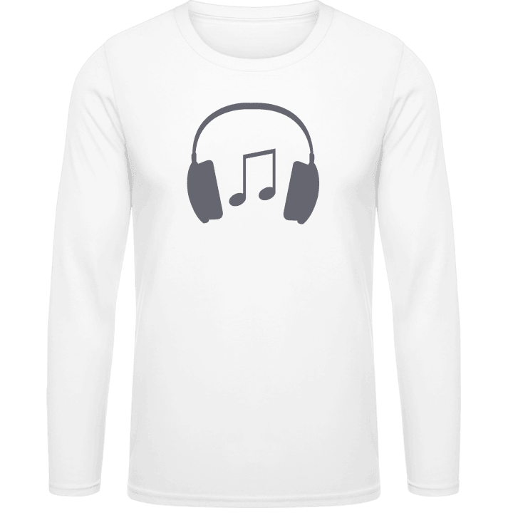 Headphones with Music Note Langermet skjorte contain pic