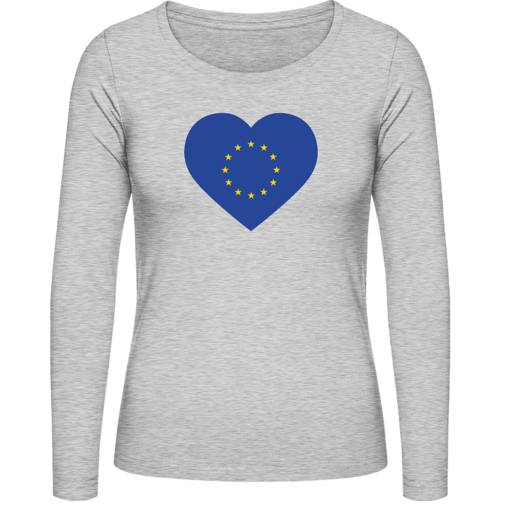 EU Europe Heart Flag Langermet skjorte for kvinner contain pic