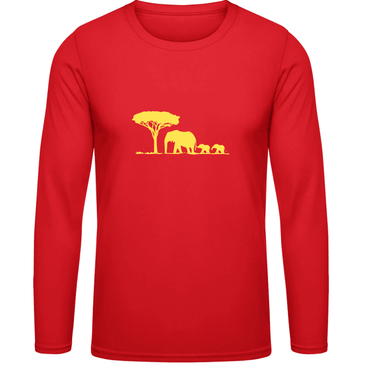 Elephant Family Landscape T-shirt à manches longues 0 image