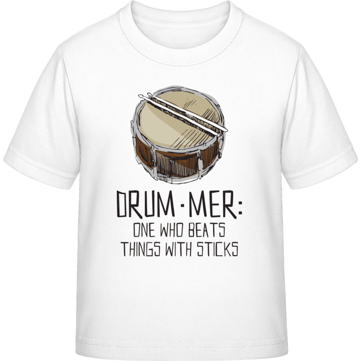 Drummer Beats Things With Sticks T-shirt för barn contain pic