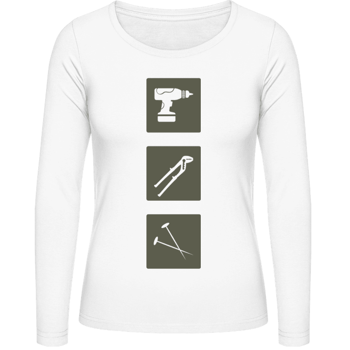 Drill Monkey Wrench Nails Langermet skjorte for kvinner 0 image