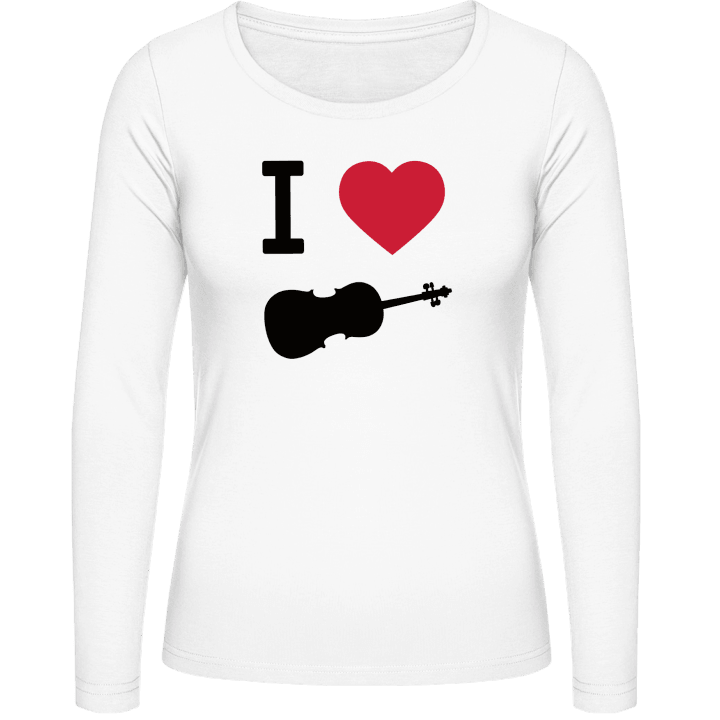 I Heart Violin Langermet skjorte for kvinner contain pic