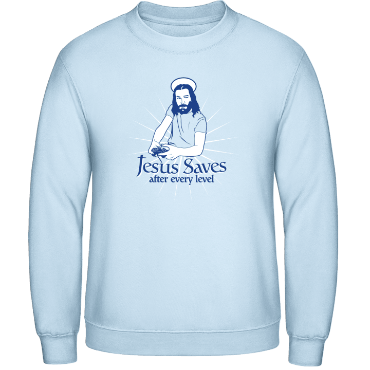 Jesus Saves After Every Level Sudadera contain pic