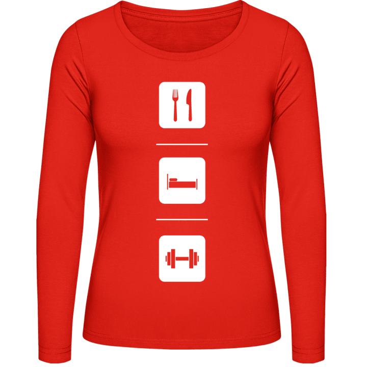 Eat Sleep Fitness Training Langermet skjorte for kvinner contain pic