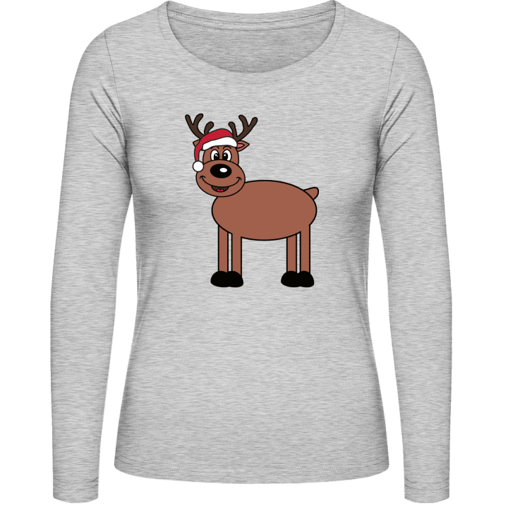 Funny Christmas Reindeer Langærmet skjorte til kvinder 0 image